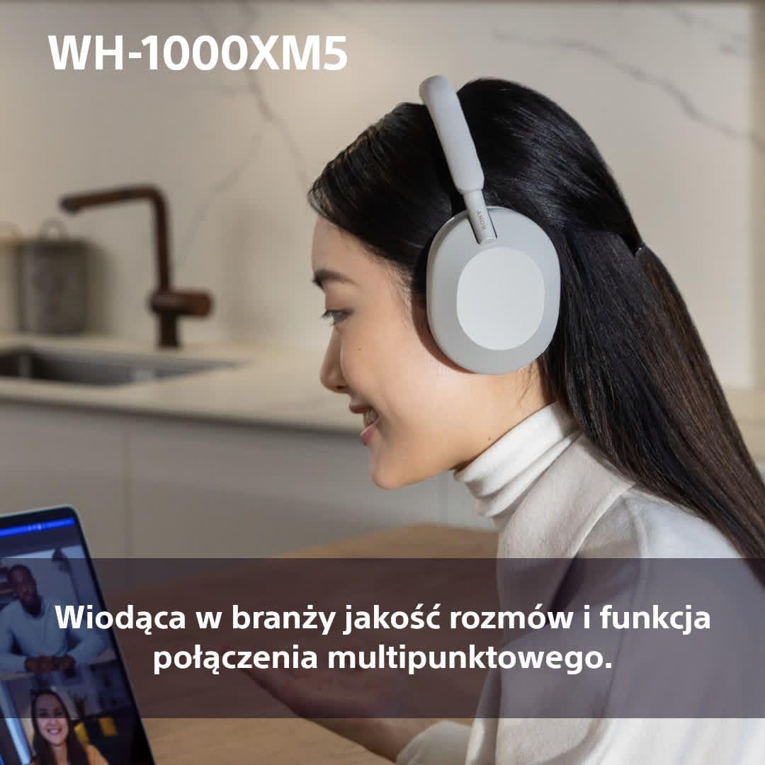 Sony WH-1000XM5 ANC Bezprzewodowe Słuchawki Nauszne z Redukcją Hałasu, Bluetooth, Clear Call Quality, Hi-Res, Do 30H Baterii, Szybkie Ładowanie, Alexa i Google Assistant, IOS i Android - Czarne