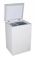MINI CHEST FREEZER 2-IN-1 FRIDGE 100L BASKET LED WHITE