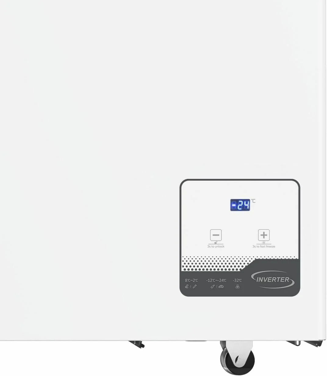 Zamrażarka skrzyniowa METRO Professional GHF2700S, 188 x 73,5 x 94,5 cm, 700 L, 125W, 3 kosze, oświetlenie LED, 6 kółek, z zamkiem, biało-szara