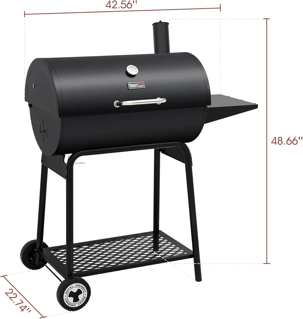 Grill węglowy Royal Gourmet CC1830 30 cali z bocznym stolikiem, grill zewnętrzny z 627 calami kwadratowymi powierzchni do gotowania na ogród, patio i imprezy, czarny, 2026