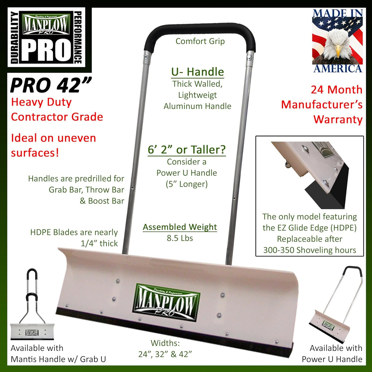 Manplow PRO42 PRO Śnieg Pusher, 106.7 cm