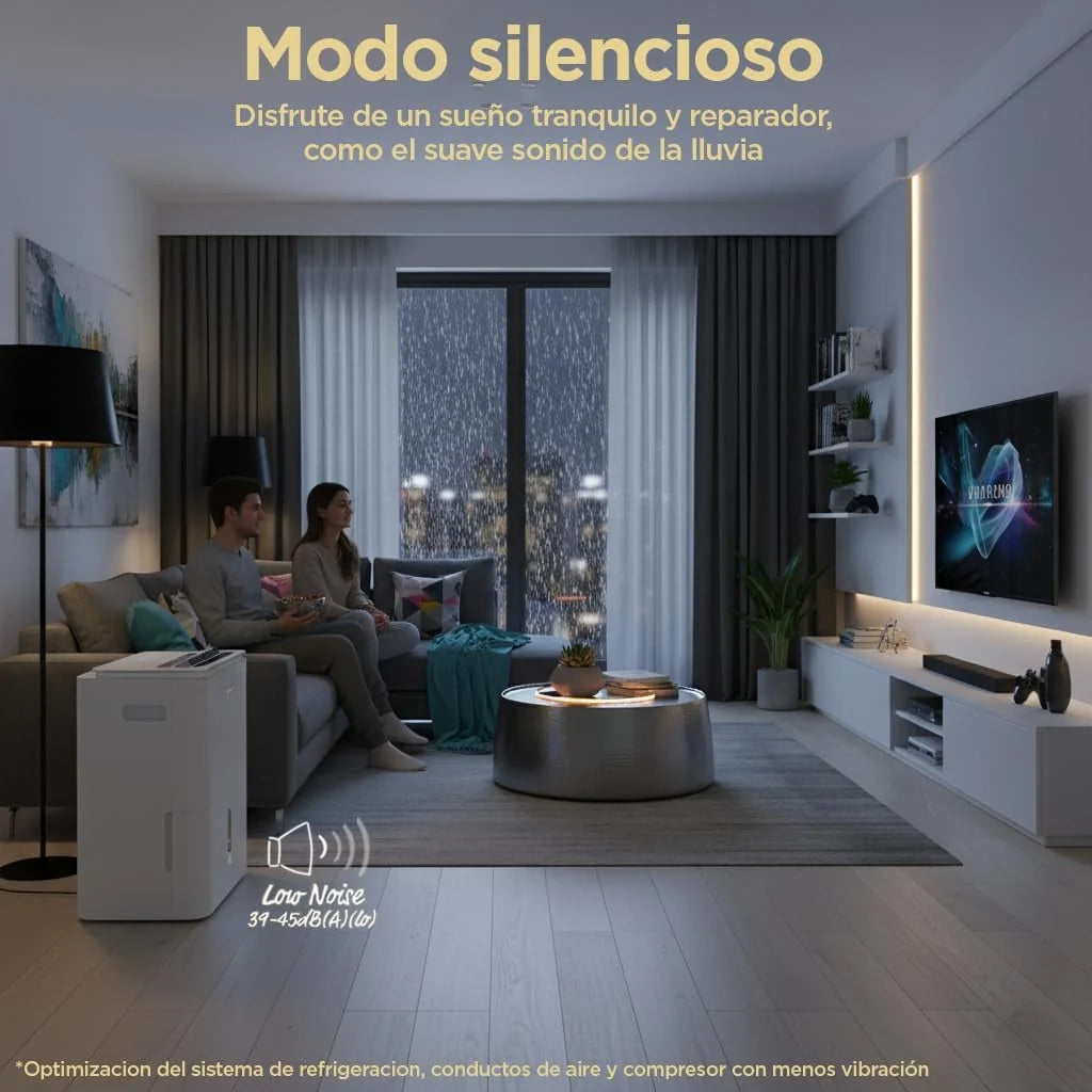 COMFEE' Osuszacz Powietrza 16L Cichy | WiFi/aplikacja, tryb suszenia prania i automatyczne osuszanie, elektryczny oczyszczacz antybakteryjny, pleśń i kondensacja | Idealny do pomieszczeń do 45m2/120m3