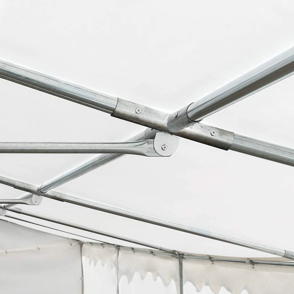 TOOLPORT Namiot magazynowy 5x10 m PVC 750 N Wodoodporny Szary Namiot Magazynowy ze Wzmocnioną Podstawą