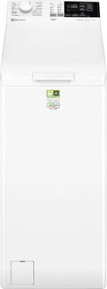 Electrolux EN6T4722NF Pralka ładowana od góry 7 kg, 1200 obr./min, Wolnostojąca, Technologia SensiCare, Funkcja TimeSave, Opóźniony start, Program Anty alergia, Wyświetlacz LCD, Biała, Klasa A