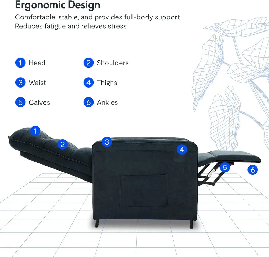 FLEXISPOT Elektryczny Fotel Relaksacyjny z Regulowanym Oparciem, Odchylany od 105° do 155°, Fotel Rozkładany, Ergonomiczna Sofa Relaksacyjna do Sypialni, Salonu i Kina Domowego (Ciemnoszary)