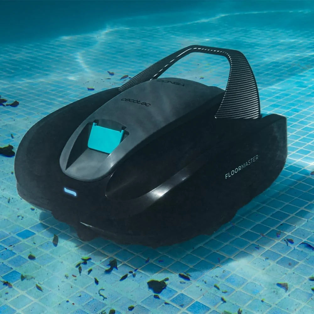 Cecotec Robot Odkurzacz Basenowy Bezprzewodowy Conga Pooldroid 2000 FloorMaster. Czas pracy 100 min, basen bez nachyleń, do 80m2, maksymalna głębokość 2,5m, pojemność 2,5L, filtr o wysokiej wydajności