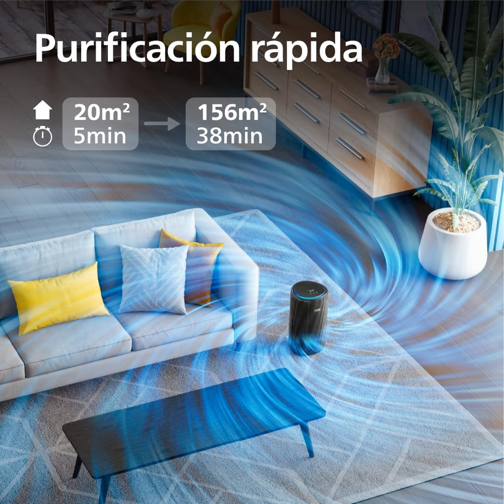 Oczyszczacz powietrza serii 4200, HEPA NanoProtect + podwójny filtr z aktywnym węglem, CADR 600m³/h dla 156m², bardzo cichy, inteligentny i energooszczędny (AC4221/11)
