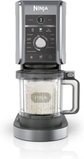 Ninja Creami NC502EU Deluxe-glassmaskin med 2 koppar och 10 funktioner, glassmaskin, gelato, sorbet, fryst yoghurt, milkshakes, slushi och(Creami Deluxe/black silver)