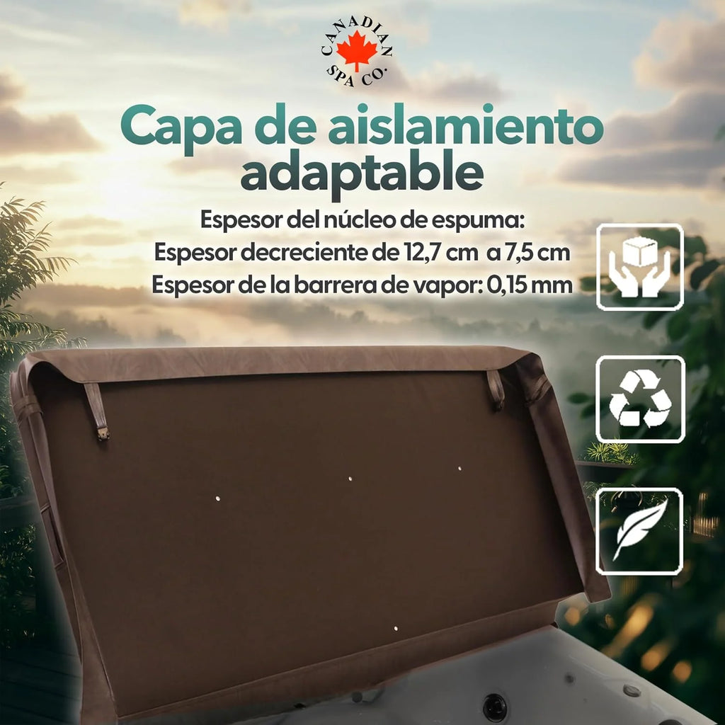 CANADIAN SPA CO. Pokrywa Izolacyjna do Wanny Spa, Brązowa, 218 x 218 cm, Dostępna w Różnych Rozmiarach i Kolorach