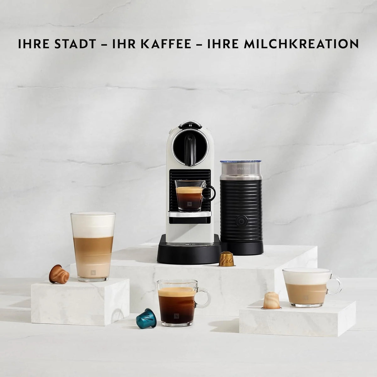 DeLonghi Nespresso Citiz EN267.WAE Ekspres kapsułkowy, specjalny system ekstrakcji, 1710 W, 1 L, tworzywo sztuczne, biały