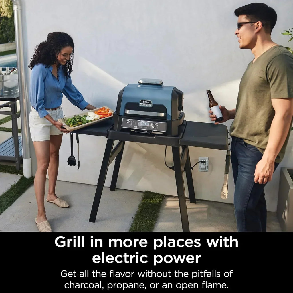 Ninja Woodfire Pro XL Grill i Wędzarnia Zewnętrzna 4 w 1 z Termometrem, Grill Master, Grill Wędzarniczy, Frytkownica Beztłuszczowa Zewnętrzna, Piekarnik, Przenośny, Elektryczny, Ciemnoszary, OG850, 2026