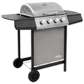 Czarno-srebrny grill gazowy 4-palnikowy Vidaxl
