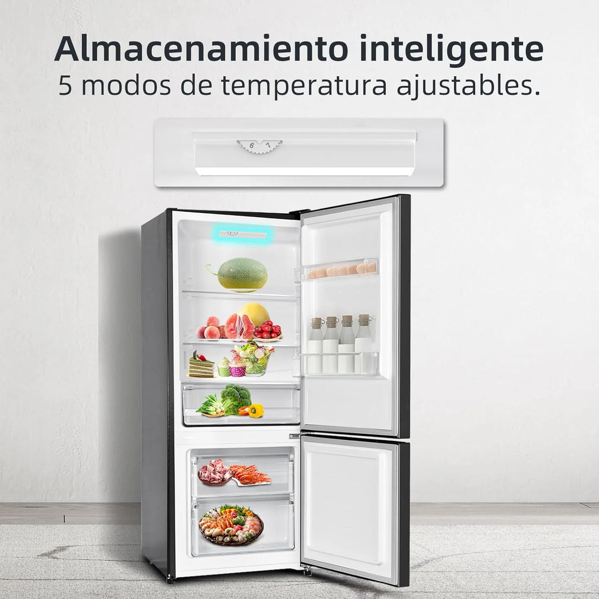 Lodówka CHiQ FBM205L42, 205 L, Low Frost, klasa energetyczna E, cicha praca 39 dB, drzwi odwracalne