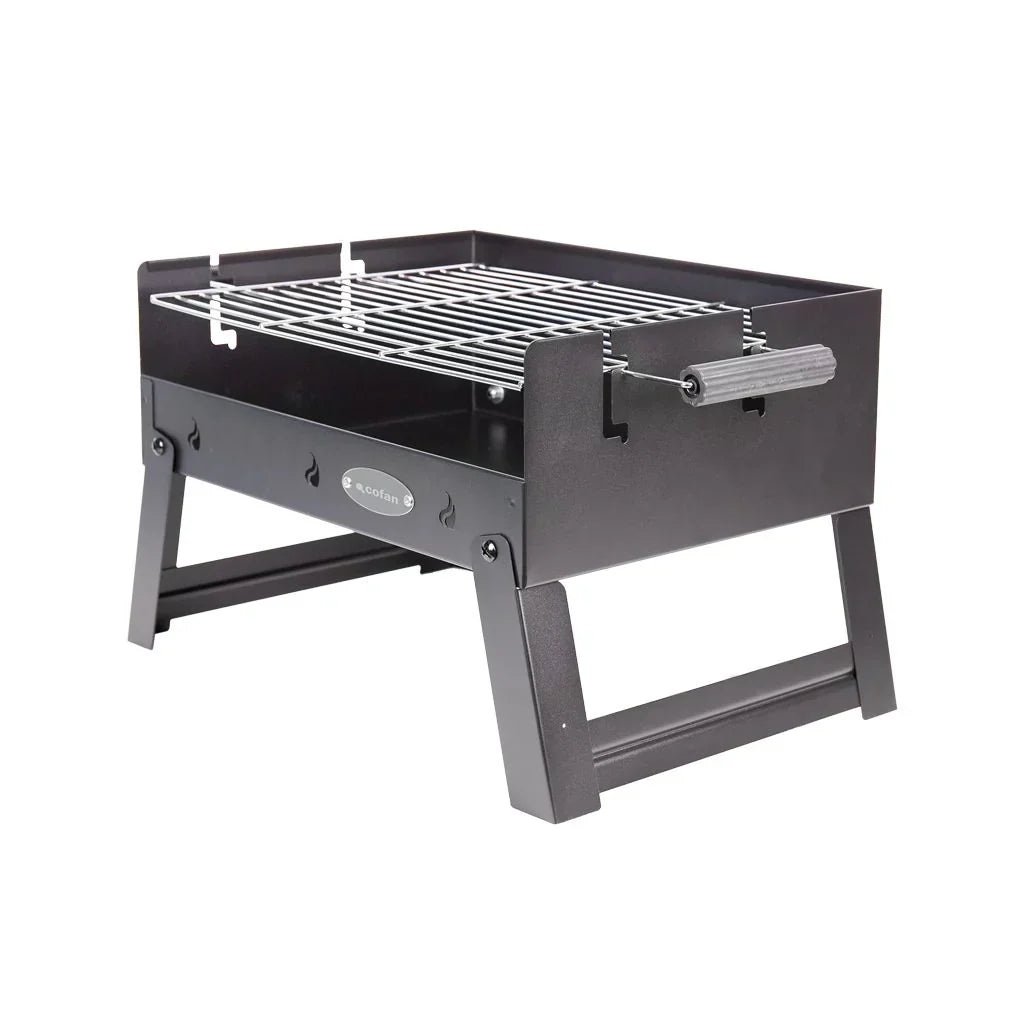 Cofan Przenośny Grill Węglowy | Chromowany Ruszt Stalowy | Składany Grill | Z Uchwytami Bocznymi | Idealny Na Kemping, Do Ogrodu I Na Taras | Wymiary: 45,5 X 34,5 X 31,5 Cm