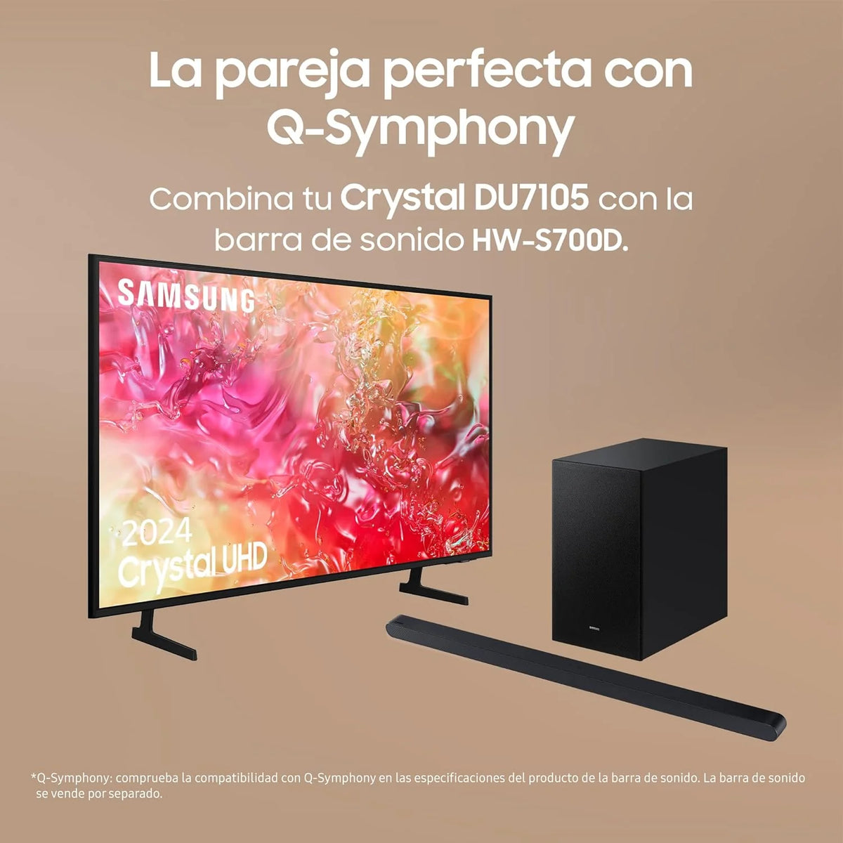 Telewizor Crystal UHD 2024 50DU7105 Smart TV 50" Crystal UHD z Czystymi Kolorami PurColor, Najlepszy Smart TV, Wszystkie Głośniki Naraz z Q-Symphony i sterowanie domem dzięki SmartThings