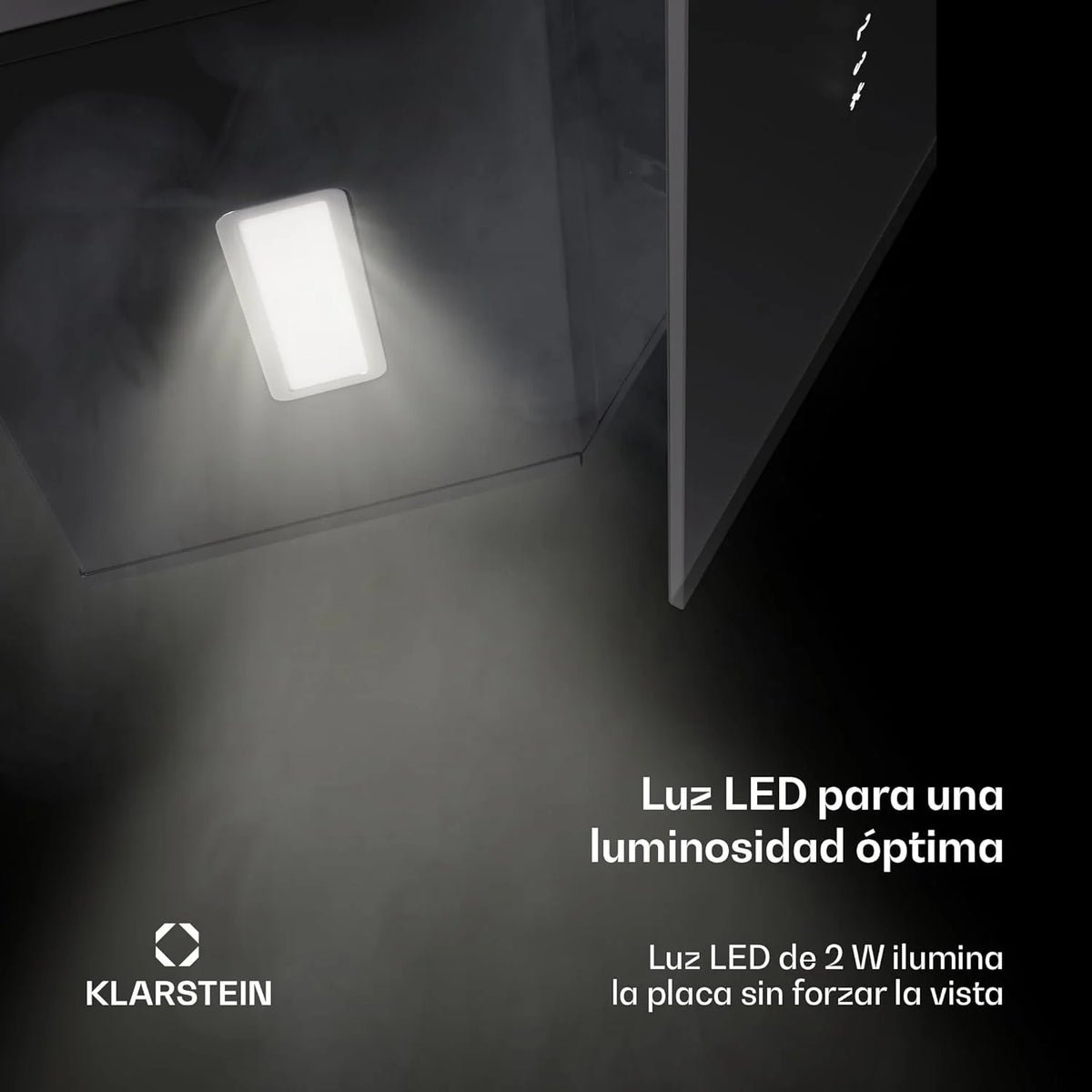 KLARSTEIN Alina Okap Kuchenny - 570 m³/h, Klasa A, LED, 54 dB, Recyrkulacja i Wyciąg, Ozdobny Okap, Sterowanie Dotykowe, Szerokość 39,8 cm, Czarny