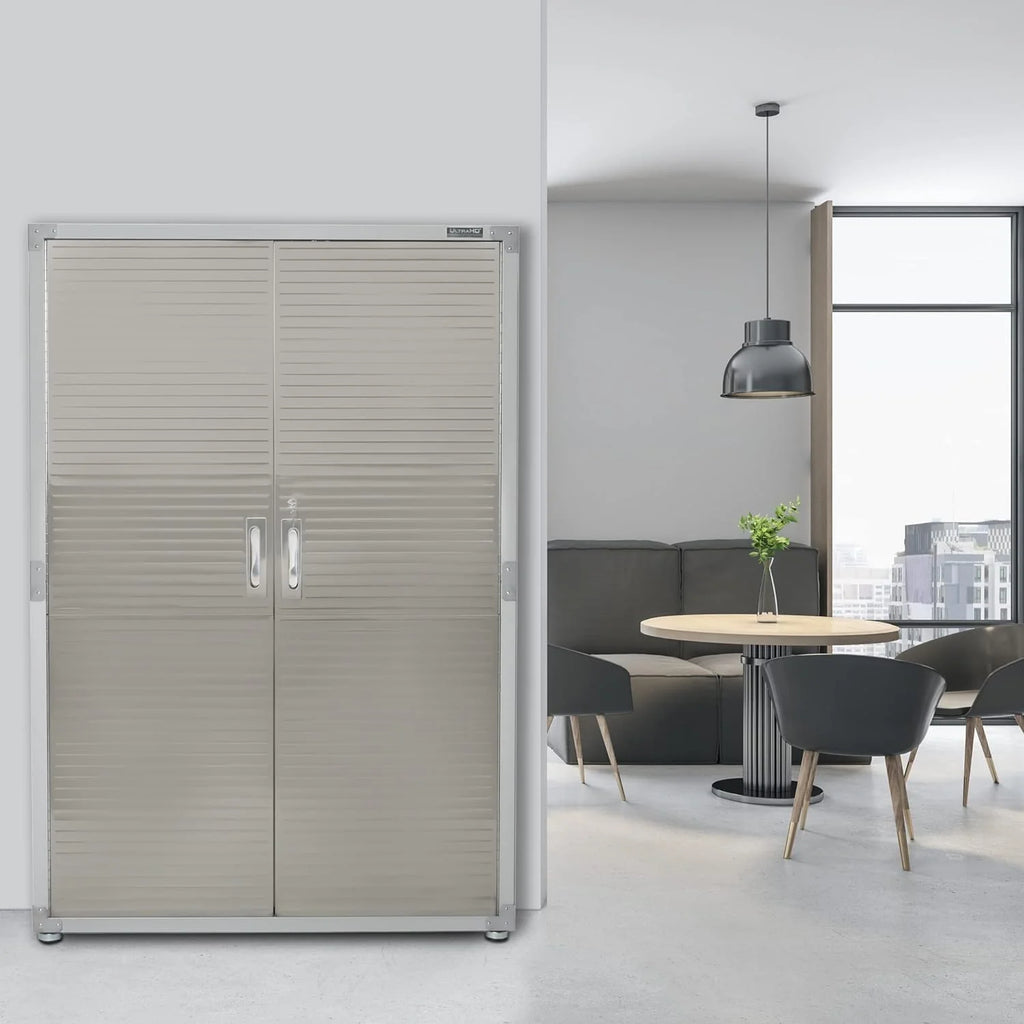 Seville Classics UHD16238 Mega szafka, 121,9 x 60,9 x 182,9 cm, metalowa, malowana proszkowo, szara