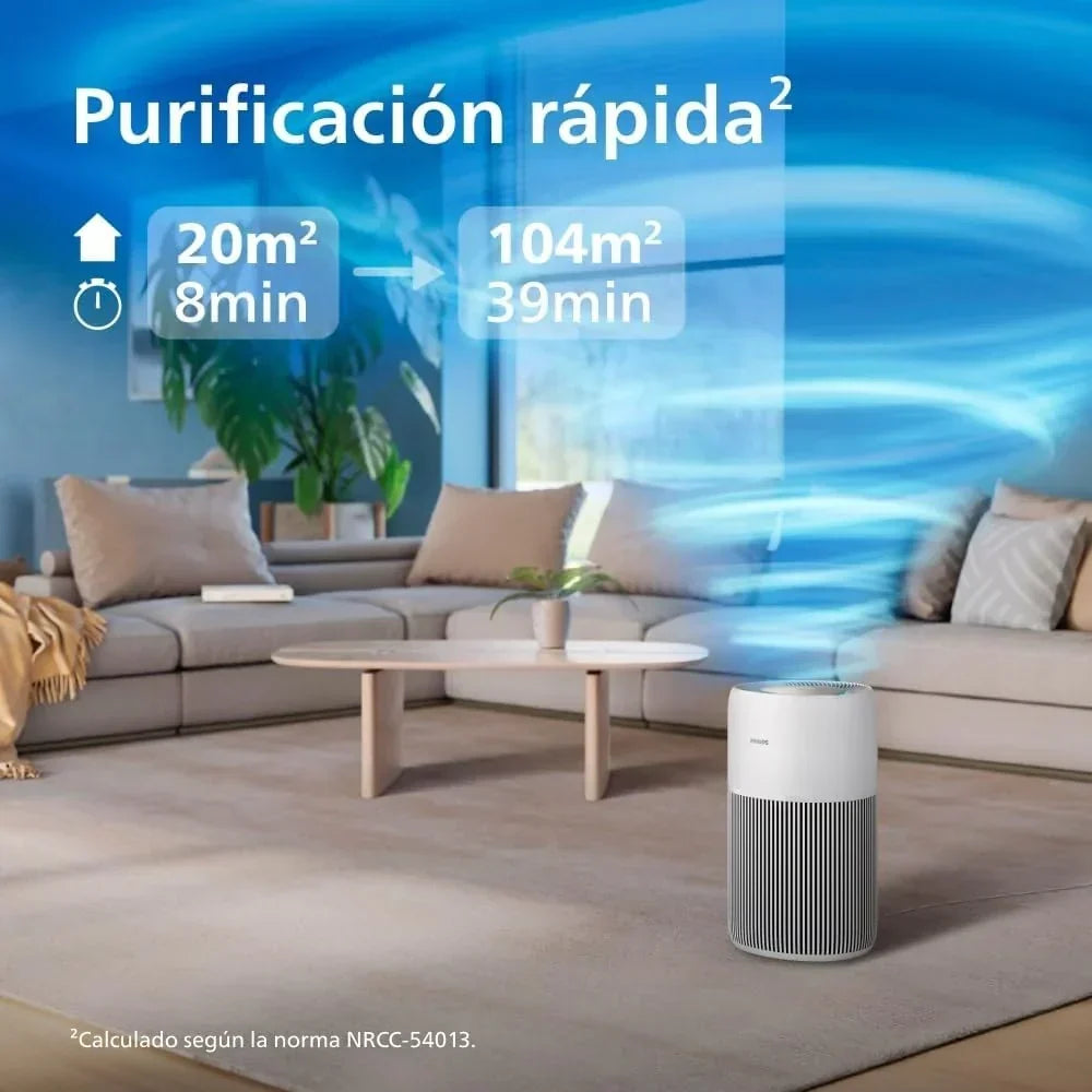 Oczyszczacz powietrza Philips Series 2200, filtr HEPA NanoProtect + aktywny filtr węglowy, CADR 400m³/h dla 104m², dla alergików, bardzo cichy, inteligentny i trwały filtr (AC2210/10)