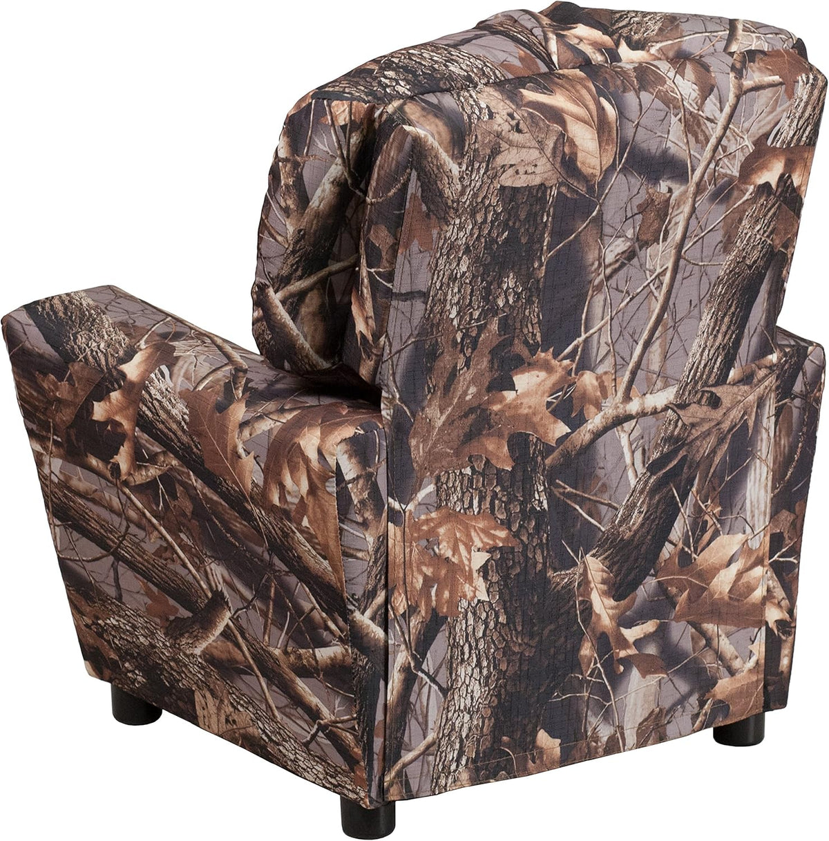 Flash Furniture Contemporary Kids Recliner with Cup Holder, Wood, Beige Vinyl, 26" x 21" x 21"