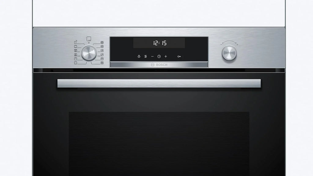 Bosch - Piekarnik wielofunkcyjny z funkcją samooczyszczania, szer. 60 cm, Seria 6, Home Connect, Termoobieg 3D, Chowane pokrętła, Czarny, HBG578ES7