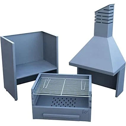 Flores Cortes - Grill Ogrodowy na Drewno i Węgiel z Okapem 800 mm. 3 Wysokości