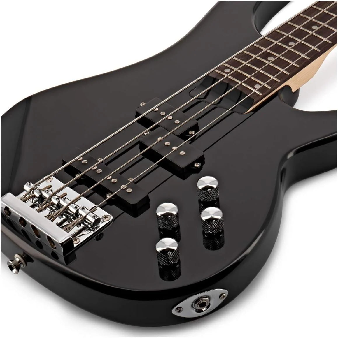 Gitara Basowa Elektryczna Chicago By Gear4music Z Wzmacniaczem 15 W, 4-strunowa, Czarna