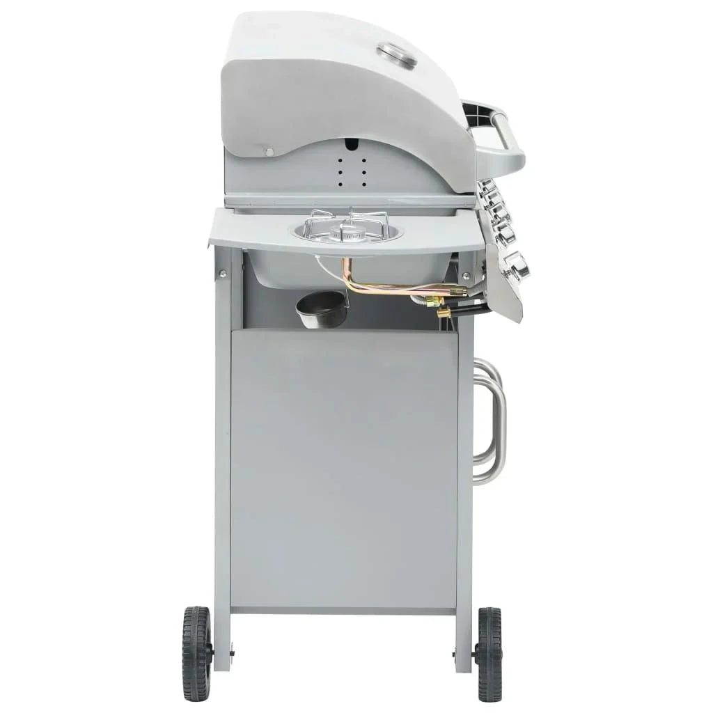 Grill Gazowy Barbacoa 4+1 Palniki Srebrny Vidaxl