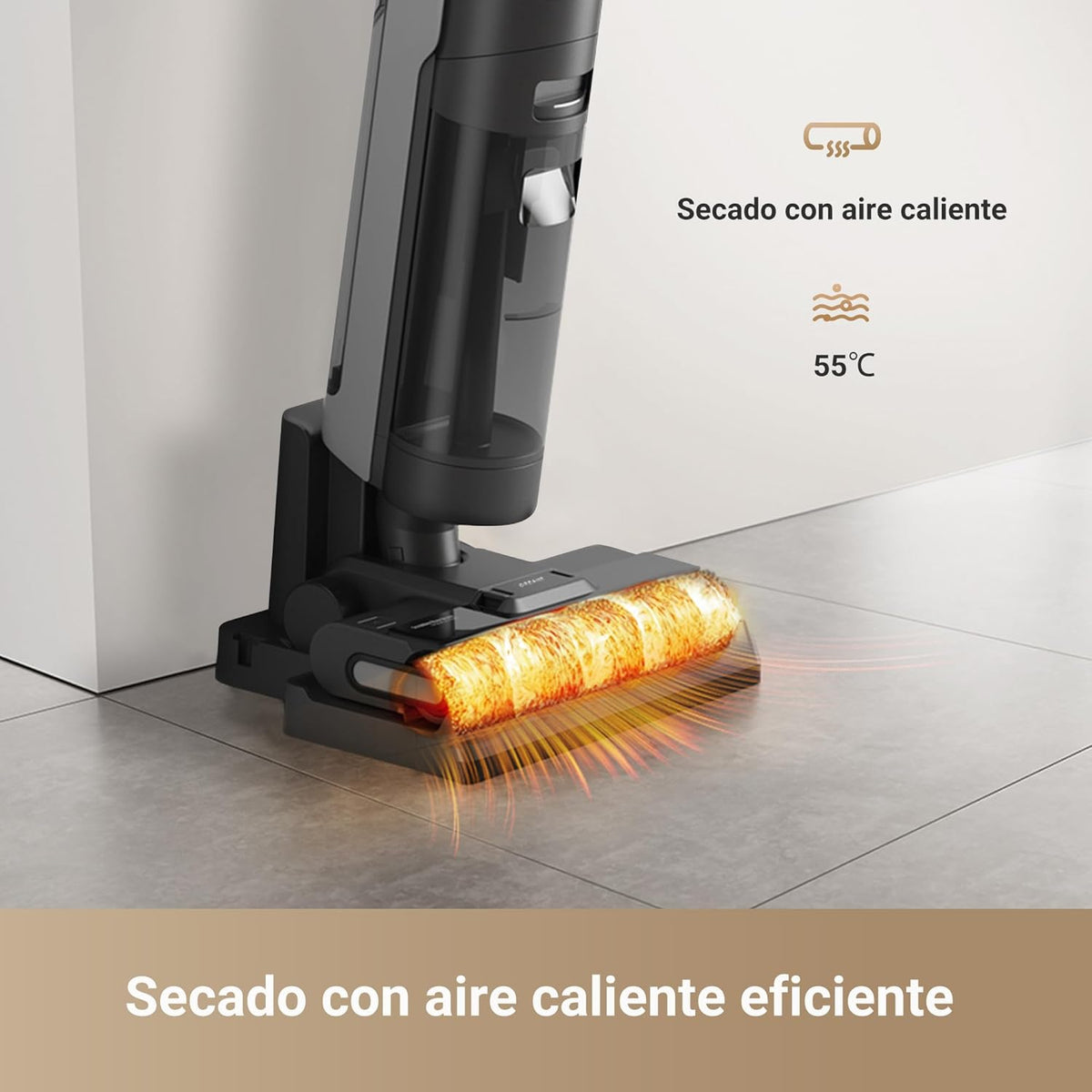 dreame H14 Pro odkurzacz na sucho i na mokro, płaska konstrukcja 180°, czyszczenie szczotki w temperaturze 60°C, suszenie w 5 min, automatyczne dozowanie roztworu, sterowanie aplikacją, 18 kPa