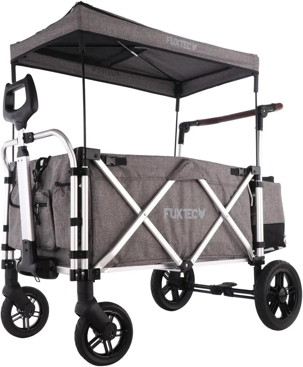 FUXTEC FX-CTL900 Premium szary, oryginalny wózek składany dla dzieci, idealny do ogrodu, na plażę lub do miasta, pchanie lub ciągnięcie, obciążenie do 75 kg.