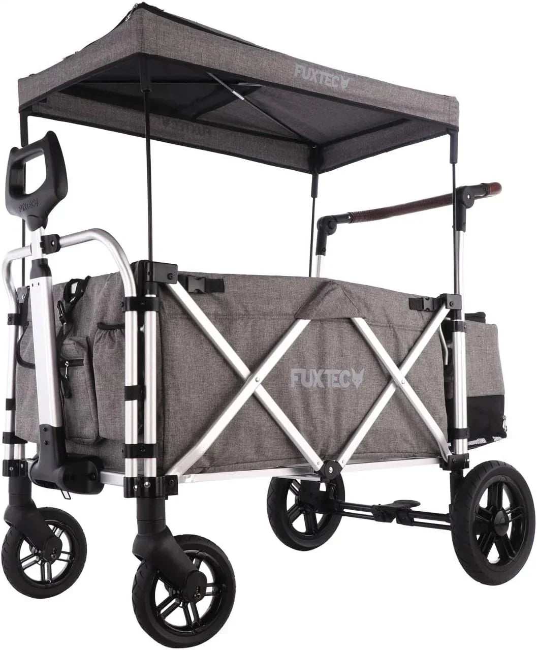 FUXTEC FX-CTL900 Premium szary, oryginalny wózek składany dla dzieci, idealny do ogrodu, na plażę lub do miasta, pchanie lub ciągnięcie, obciążenie do 75 kg.