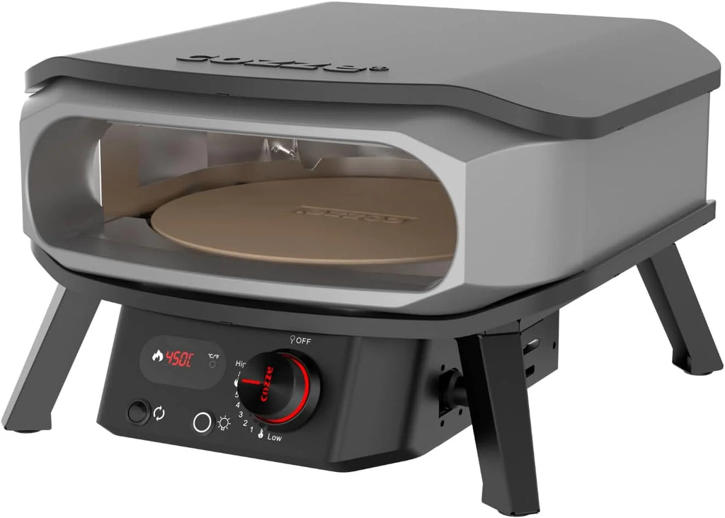Piec do pizzy Cozze® PREMIUM ROTATE, gazowy – 13” – 30 mbar – obrotowy piec ze stali nierdzewnej z kamieniem kordierytowym Ø34,5 cm – szybkie i równomierne pieczenie