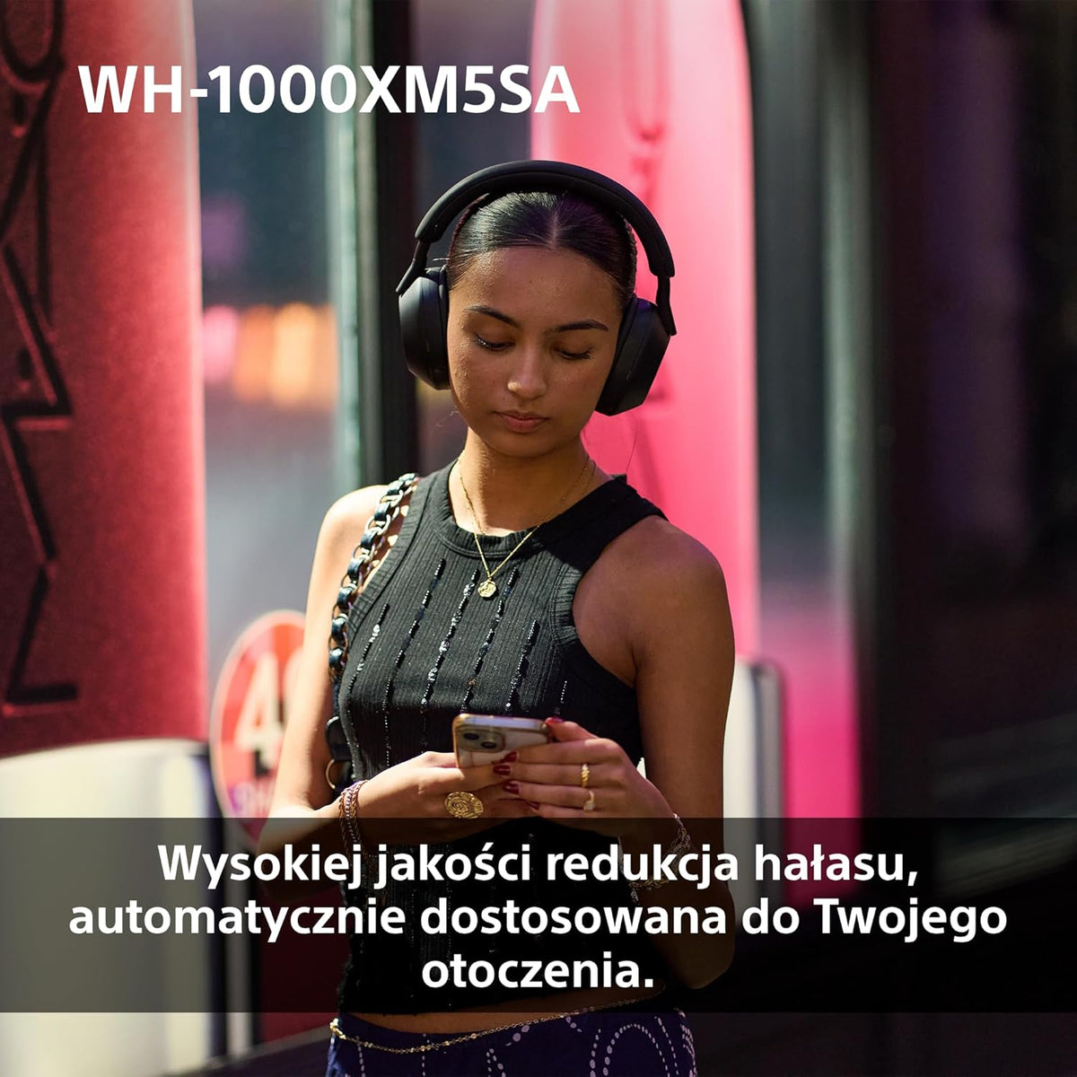 Sony WH-1000XM5 ANC Bezprzewodowe Słuchawki Nauszne z Redukcją Hałasu, Bluetooth, Clear Call Quality, Hi-Res, Do 30H Baterii, Szybkie Ładowanie, Alexa i Google Assistant, IOS i Android - Czarne