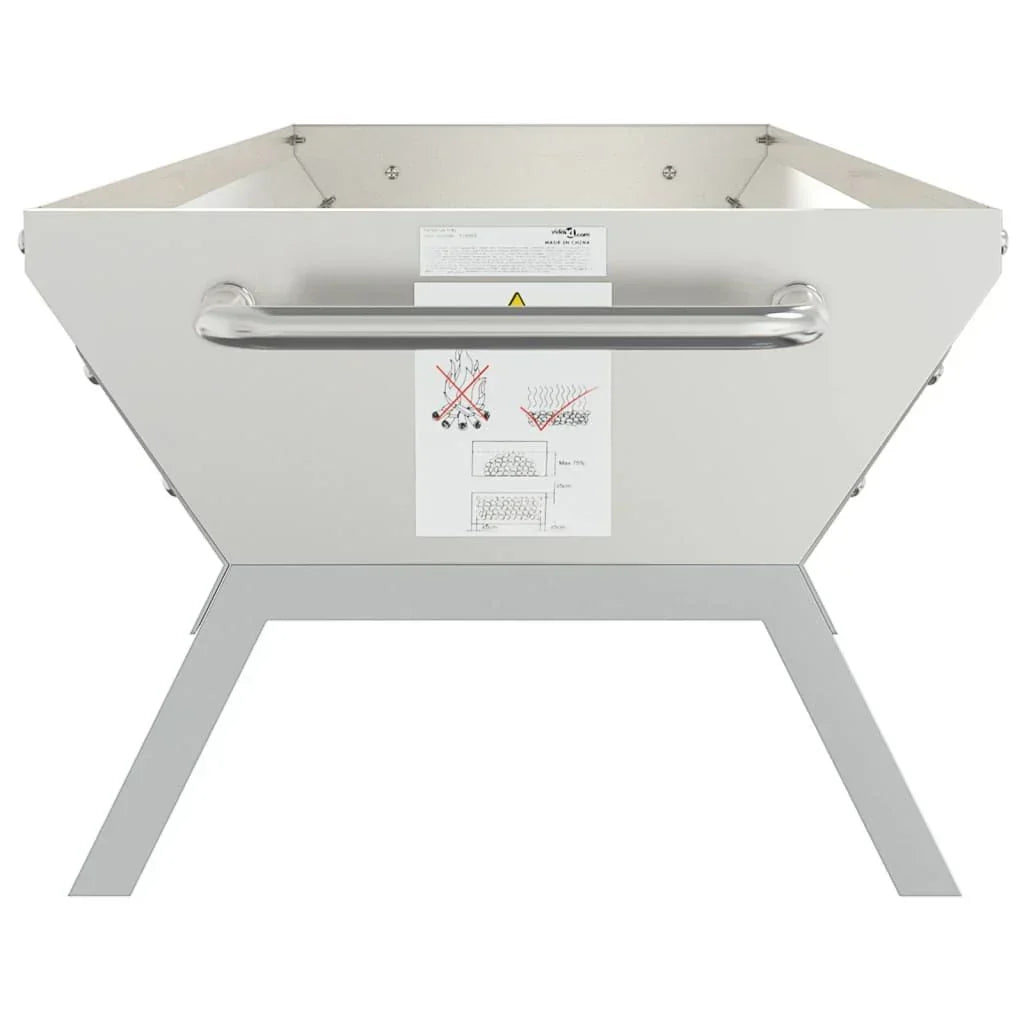 Taca na Grill Ze Stali Nierdzewnej Srebrna 118x42x30,5 cm Vidaxl
