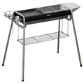 Grill węglowy Outsunny ze stali nierdzewnej, metalowy, 96x61x72 cm, czarny