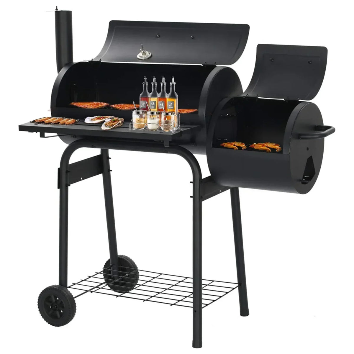 2026 Grill węglowy Vebreda do użytku zewnętrznego – Grill, wędzarnia i rożen na taras i do ogrodu