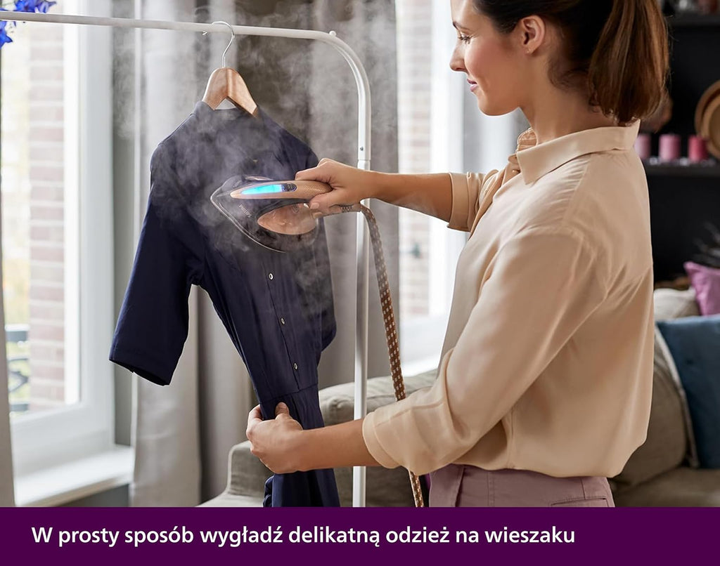 Philips PerfectCare Elite Plus Żelazko z generatorem pary, Podeszwa Żelazna T-Ionicglide, 2700 W, 1,8 L, Ciśnienie do 8 barów, Technologia OptimalTemp, Tryb ECO, Czarny-Miedziany (GC9682/80)