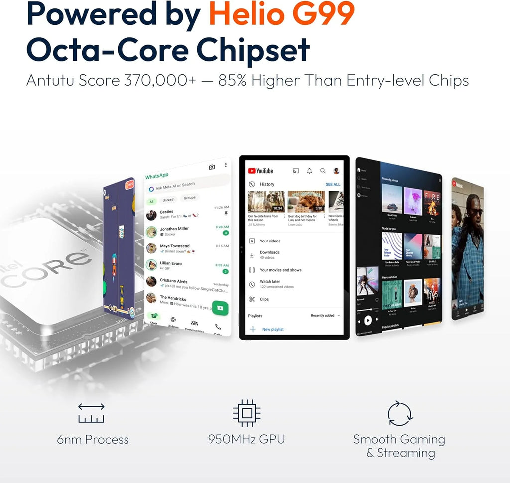 Tablet MESWAO 15,6 cala, najnowszy model 2025 Mes-B3, duży tablet z ekranem IPS, ośmiordzeniowy procesor Helio G99, 6 GB RAM + 128 GB ROM (1 TB TF), 12000 mAh, BT5.0, Wi-Fi 2.4G/5G, Android 14, aparat 32 MP