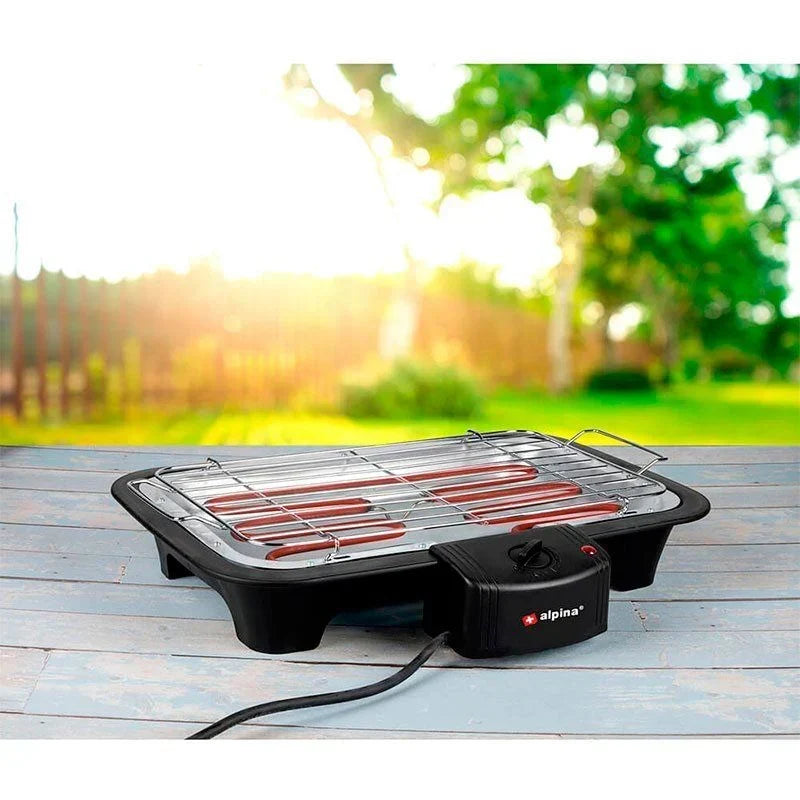 Grill Elektryczny Alpina 2 w 1 2000W Czarny 60x43x35 cm