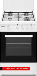 Corberó – Kitchen Plus | 50 cm | CCSF45020BW | 4 palniki gazowe na butan | Piekarnik 43L | Metalowa pokrywa | Podwójne szklane drzwi | Taca i chromowany ruszt | Automatyczne wyłączanie bezpieczeństwa | Biała
