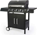 El Fuego® Grill gazowy "San Angelo 4+1", 4 główne palniki + 1 palnik boczny, stal nierdzewna, w zestawie wąż gazowy i reduktor ciśnienia, grill na kółkach, AY 582