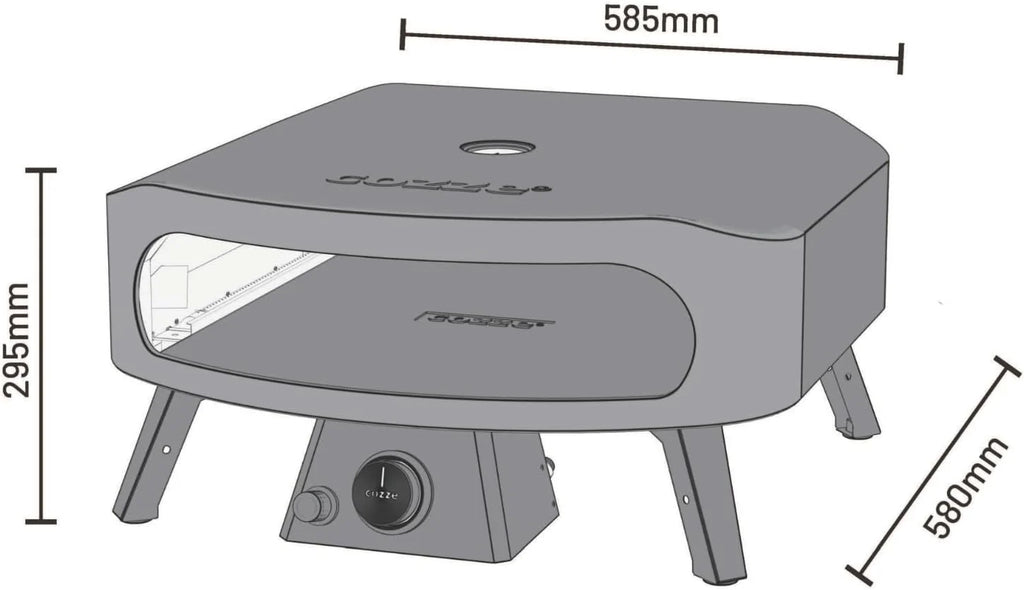 COZZE Gas Pizza Oven 17 inch – Large Outdoor Pizza Oven (50 mbar) – Pizza Oven with Regulator for Family Pizza