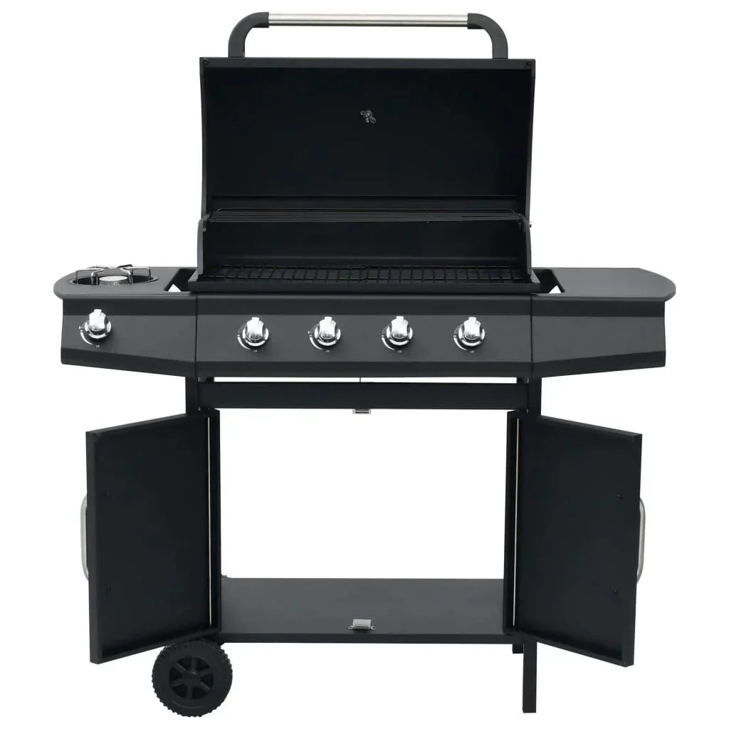 Grill Gazowy 4+1 Palniki Czarny Vidaxl