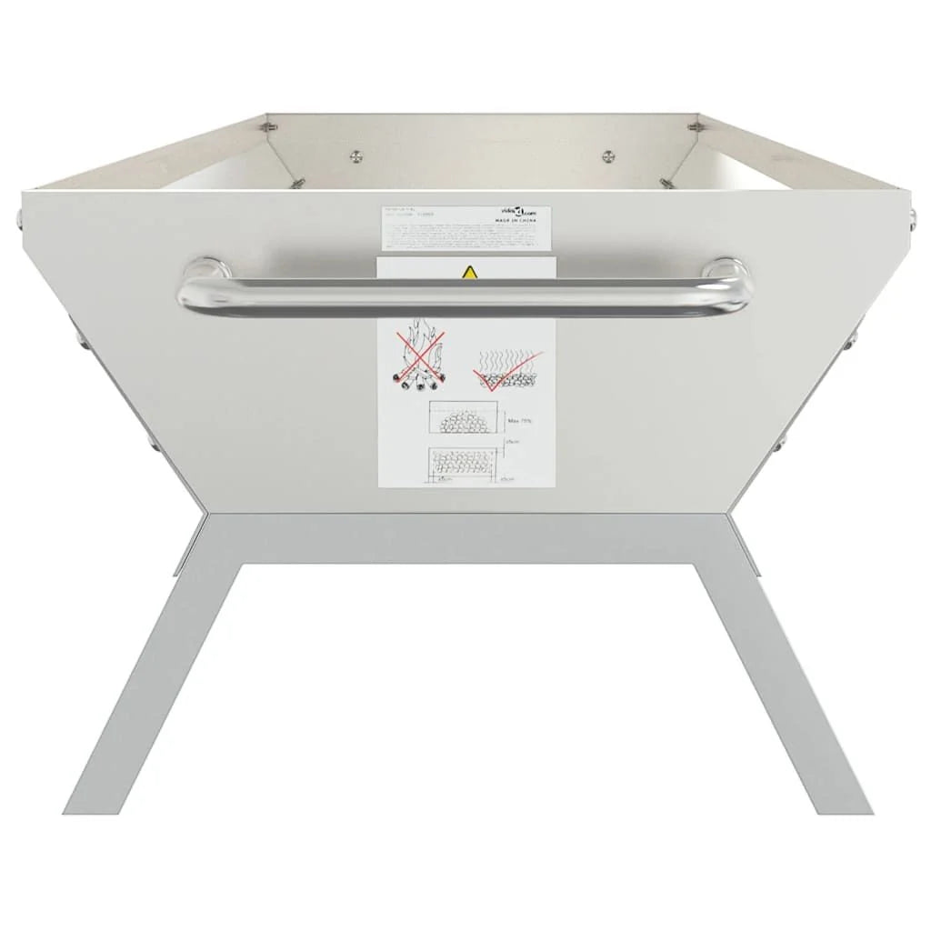Taca do grill ze stali nierdzewnej srebrna 118x42x30,5 cm Vidaxl