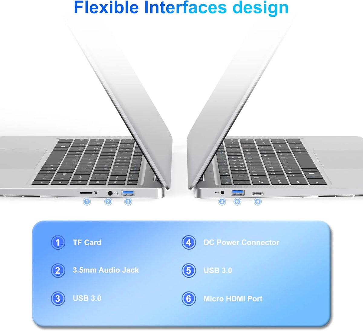 Laptop 14 cali Celeron N4000 (do 2,6 GHz), komputer przenośny 6 GB RAM 128 GB SSD, laptop W11 Pro, obsługa WiFi, Bluetooth, USB 3.0 Mini HDMI, laptop dla studenta/biura.