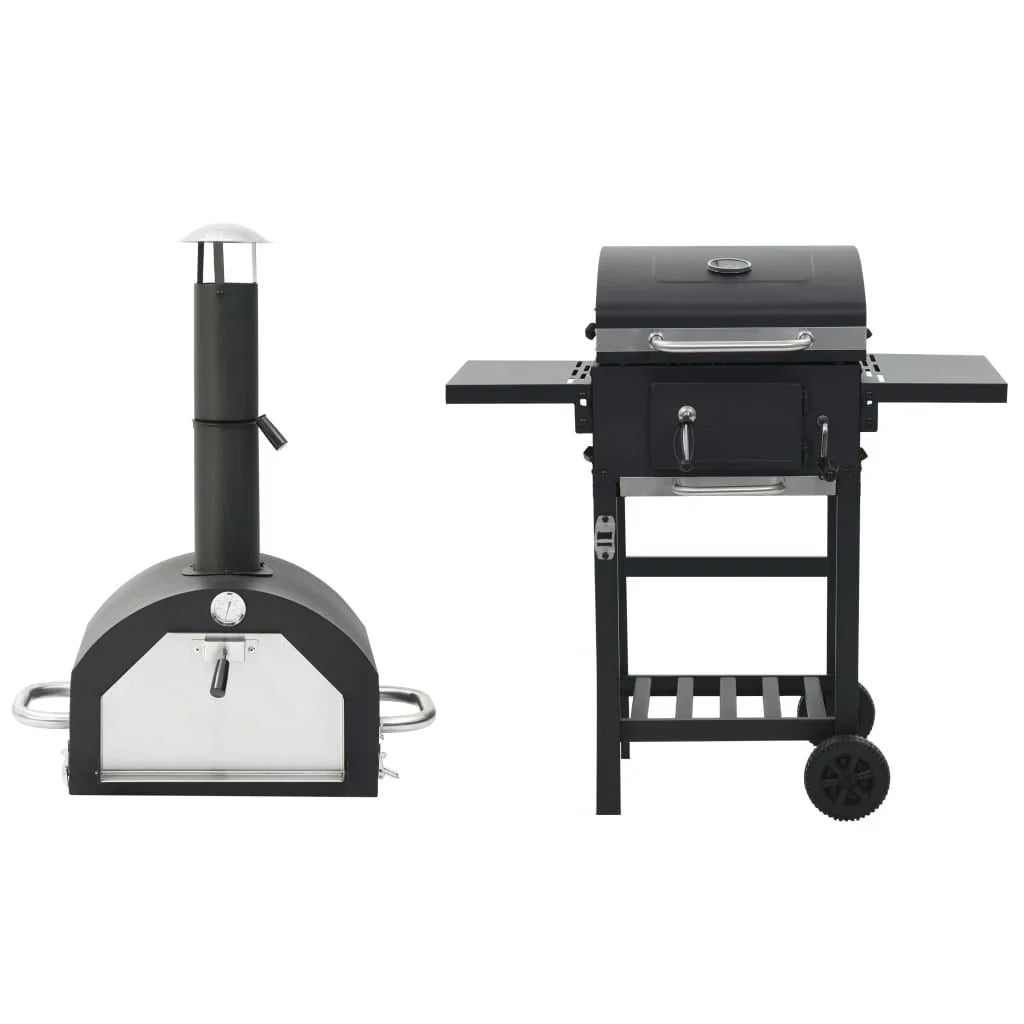 Piec Do Pizzy I Grill Zewnętrzny 3 w 1 Czarny Vidaxl