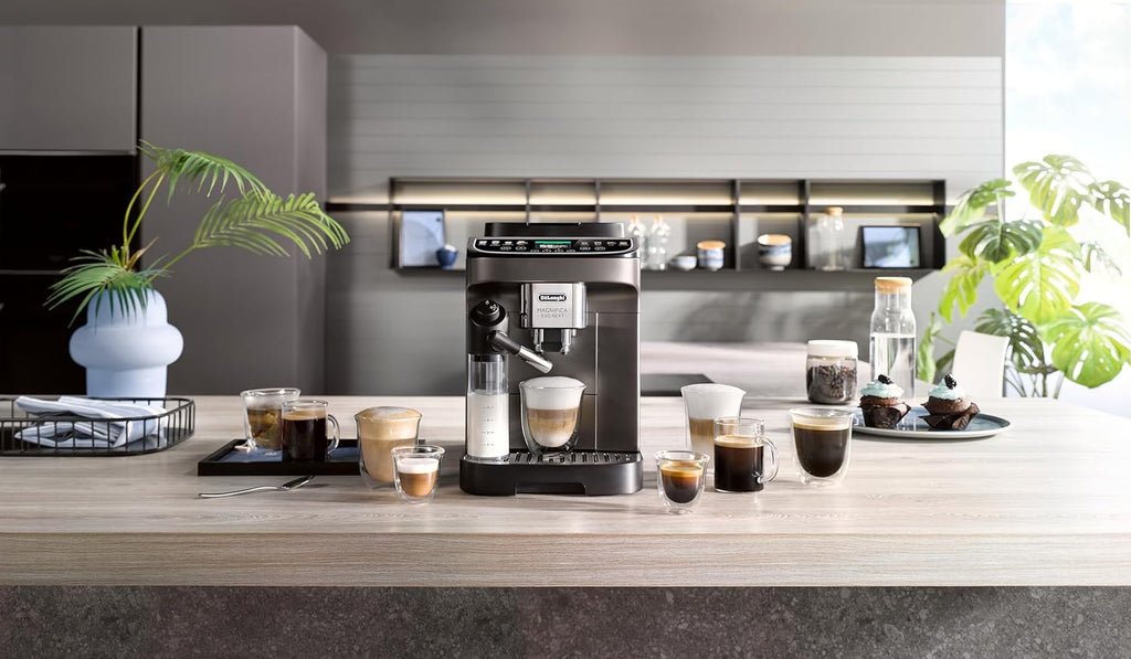 De'Longhi Wspaniały Evo Next ECAM312.80.TB, automatyczny ekspres do kawy z mlekiem, ekspres do kawy i cappuccino z intuicyjnym wyświetlaczem dotykowym, 1450 W, czarny/tytanowy