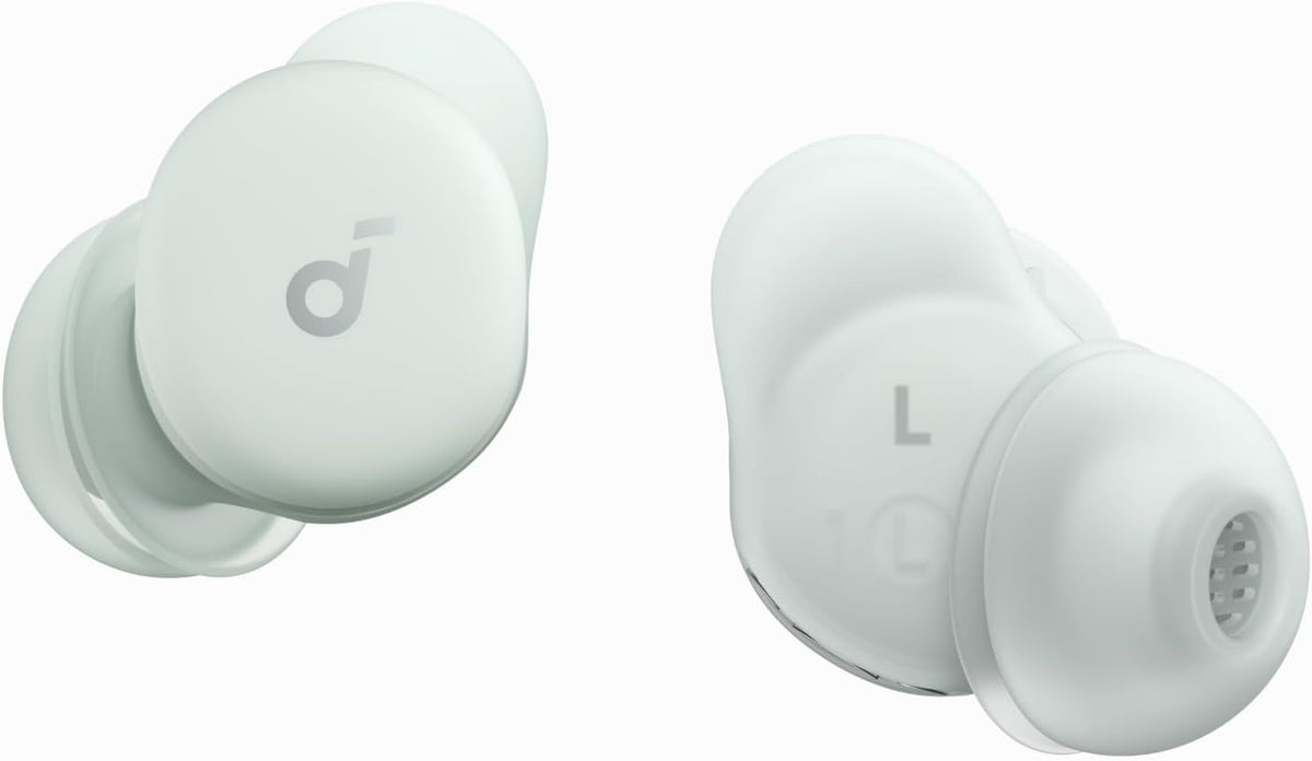 Słuchawki douszne Soundcore Sleep A30 Anker, inteligentne do spania z aktywną redukcją szumów, adaptacyjny system maskujący chrapanie, wysoki komfort dla śpiących na boku, 45h odtwarzania (White)