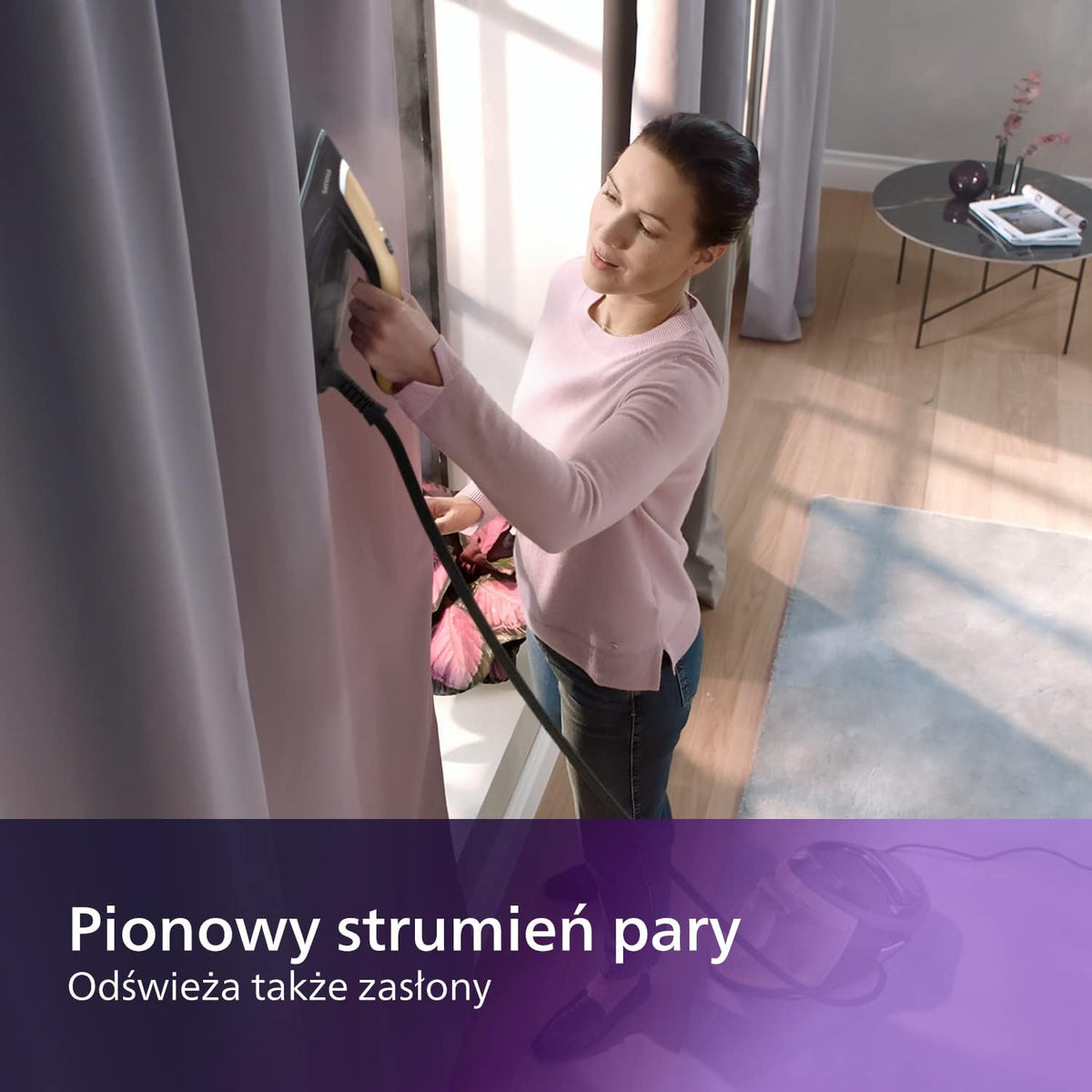 Philips Generator Pary PerfectCare z serii 8000-2700W, Silne uderzenie pary 700g, Ciśnienie pompki 8,5 bara, Technologia OptimalTEMP, Zbiornik 1,8l, Czarny/Złoty (PSG8140/80)