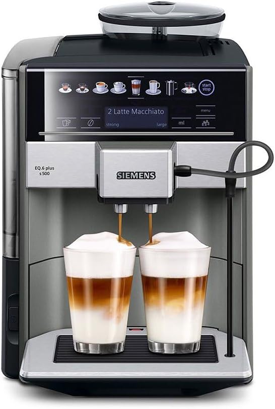 Siemens TE655203RW EQ.6 plus s 500 Automatyczny Ekspres Do Kawy, 1500 W, 1.7 L, Czarno/Srebrny