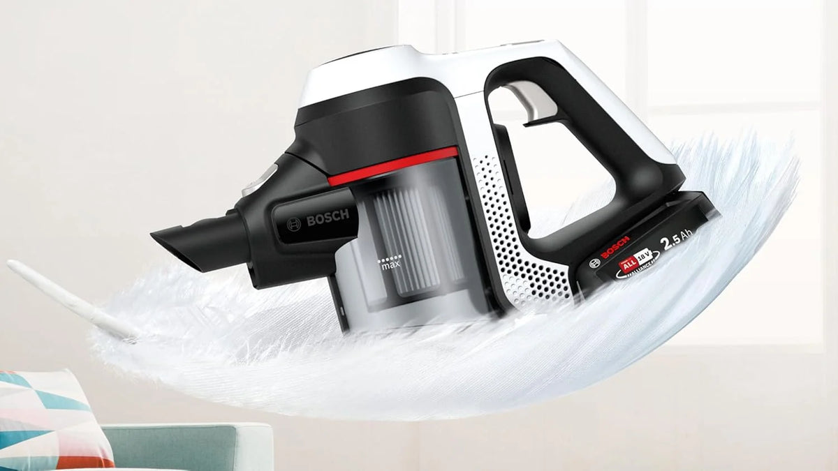 Bosch BBS611AM Unlimited Seria | 6 – Odkurzacz 2w1 pionowy i ręczny, bezworkowy i bezprzewodowy, akumulator 18V, kolor biały